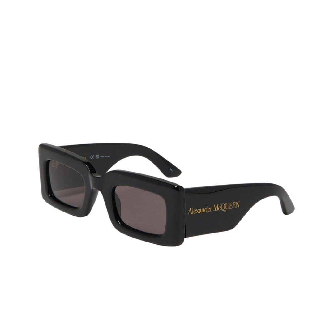 Gafas de sol rectangulares atrevidas para mujer en negro/ahumado